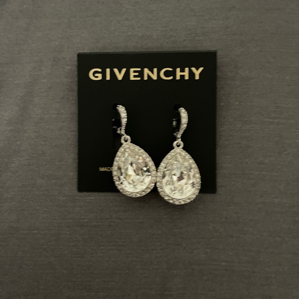 Givenchy Crystal Teardrop Earrings NWT
